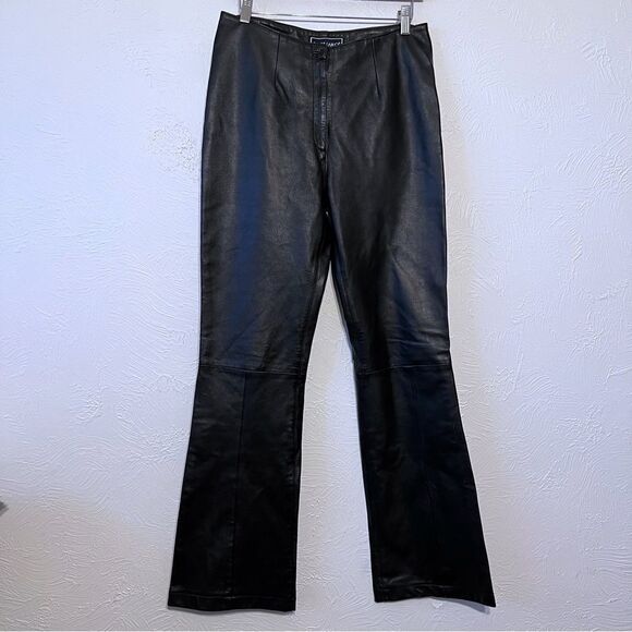 Saguaro 90's Vintage High Waist LEATHER Boot Cut  Pants Size 8 Womens - Picture 1 of 9